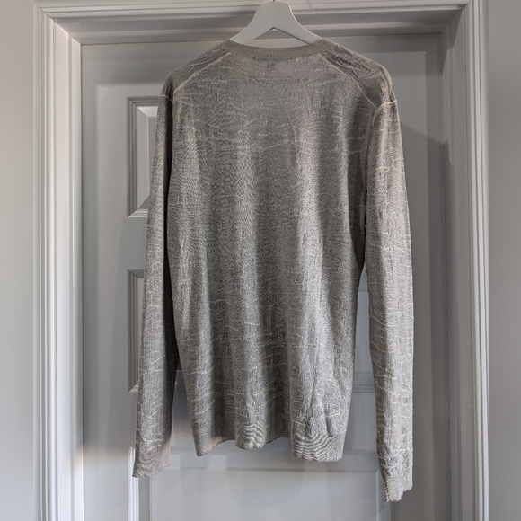 John Varvatos Cashmere Silk Long Sleeve V Neck Lightweight Textured Cardigan M - Picture 3 of 12